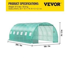 Vevor Erdvus tunelinis šiltnamis augalams, 6.1 x 3 m