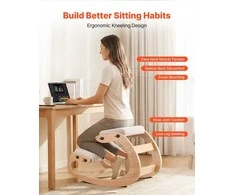 Ergonominė medinė kėdė su reguliuojamu porolonu