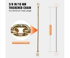 VEVOR G80 tvirtinimo grandinė su kabliais 10mm x 3m