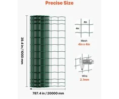 VEVOR Galvanizuota vielinė tvora gyvuliams, 1x20m
