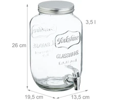 Gertuvė Relaxdays 2 stiklinių gėrimų dozatorių rinkinys 3,5 l