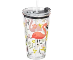 Relaxdays 4x vaikiški puodeliai su flamingo motyvu