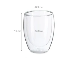 Relaxdays Latte Macchiato stiklinės 350 ml