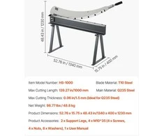 VEVOR Gilotinas žirkles 1000 mm metalui kirpti