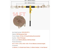VEVOR Grandininė ratchet tvirtinimo priemonė, 5/16 col. x 12,8 pėd.