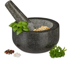 Relaxdays Granito grūstuvė su grūstuku 16 cm
