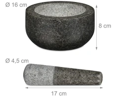 Relaxdays Granito grūstuvė su grūstuku 16 cm