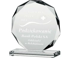 Graviruotas stiklinis trofėjus 19 cm