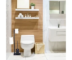 Relaxdays Handy WC rinkinys matinės juodos spalvos