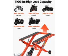 Vevor Hidraulinis motociklų keltuvas, 499 kg talpa