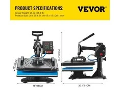 VEVOR Šilumos presas 12x15 colių 10 viename