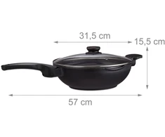 Relaxdays Indukcinė wok keptuvė su dangčiu
