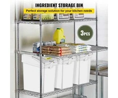 Vevor Ingredientų konteineris su ratukais, 20 L, 3 vnt.