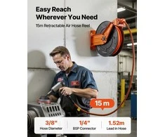 Vevor Ištraukiamas oro žarnos būgnas 15m 300 PSI