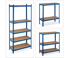 Relaxdays Itin tvirtas lentynų stelažas 220 cm mėlynas