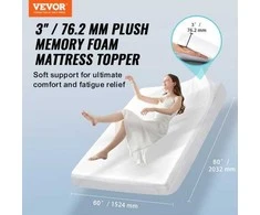 Čiužinys VEVOR Čiužinio viršus iš atminties putplasčio 76 mm aukščio