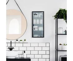 Relaxdays Juoda vaistinėlės spintelė su stiklinėmis durelėmis