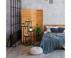 Relaxdays Juodas augalų stovas su 4 lygiais