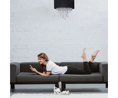Pakabinamas šviestuvas Relaxdays Juodas krištolinis lubinis šviestuvas