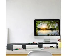 Laikiklis Relaxdays Juodas monitoriaus stovas 2 monitoriams