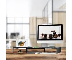 Laikiklis Relaxdays Juodas monitoriaus stovas 2 monitoriams