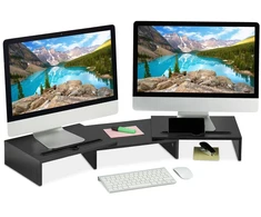 Laikiklis Relaxdays Juodas monitoriaus stovas 2 monitoriams