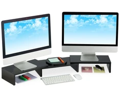 Laikiklis Relaxdays Juodas monitoriaus stovas 2 monitoriams