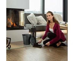 Relaxdays Juodas pelenų kibiras su dangčiu 19 litrų