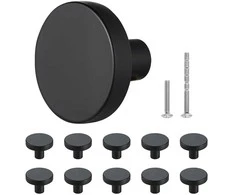 Vevor juodi 32 mm spintelės rankenėlės 10 vnt.