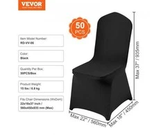 VEVOR Juodi elastiniai kėdžių užvalkalai 50 vnt.