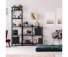 Relaxdays Juodos laikymo dėžės su kilpine rankena