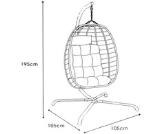 KOOPMAN kabanti pakabinamasis fotelis 105x195 cm ruda