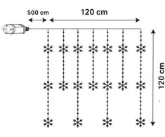 KOOPMAN Kalėdinės lemputės užuolaidų girlianda 120 x 120 cm 232 LED