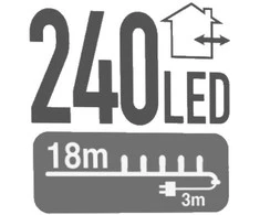 Christmas Decoration Kalėdinės šviesos 240 LED su laikmačiu