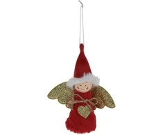 Christmas Decoration Kalėdinis angeliuko papuošimas 14 cm raudonas
