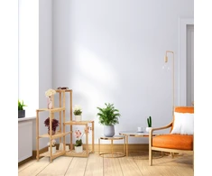 Relaxdays Kampinė bambukinė augalų lentyna