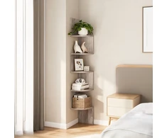 Relaxdays Kampinė sieninė lentyna 5 lygių