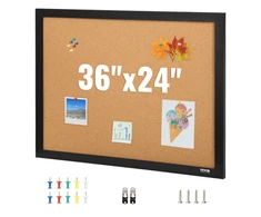 Vevor Kamštinė lenta 60x90 cm su segtukų rėmu