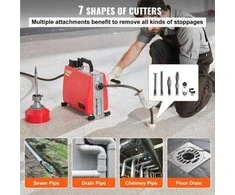 VEVOR Kanalizacijos valymo mašina 20m x 16mm 250W