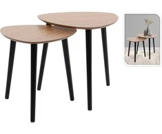 Excellent Houseware Kavos staliukų rinkinys iš medžio 2 vnt.