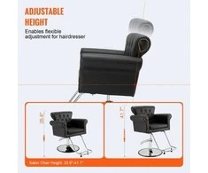 VEVOR Kirpėjo kėdė grožio salonui, su hidrauliniu pompa