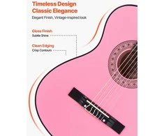 Vevor Klasikinė gitara pradedantiesiems, 960 mm, rožinė