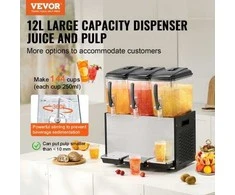 VEVOR Komercinis 12L x 3 talpų gėrimų skirstytuvas