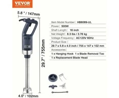 Vevor Komerciškas panardinamas trintuvas 500W