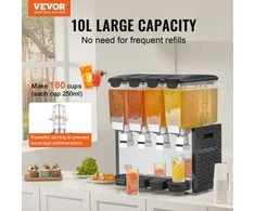 VEVOR Kompaktiškas gėrimų dalytuvas, 10 l x 4 talpos