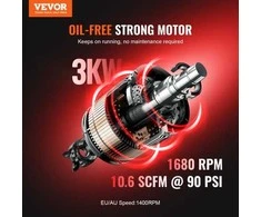 VEVOR Kompaktiškas nealyvuotas oro kompresorius 20 gal 90 PSI