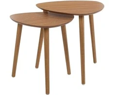 Home Styling Collection komplektas šoninių kavos stalų medinis paviršius
