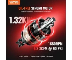 VEVOR Kompresorius be alyvos 10 gal 90 PSI