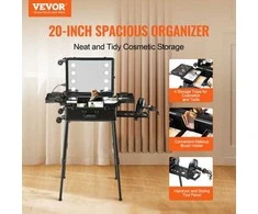 VEVOR Kosmetikos lagaminas su veidrodžiu ir spintele
