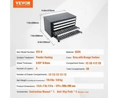 Vevor Kranelių laikymo spintelė su stalčių sistema